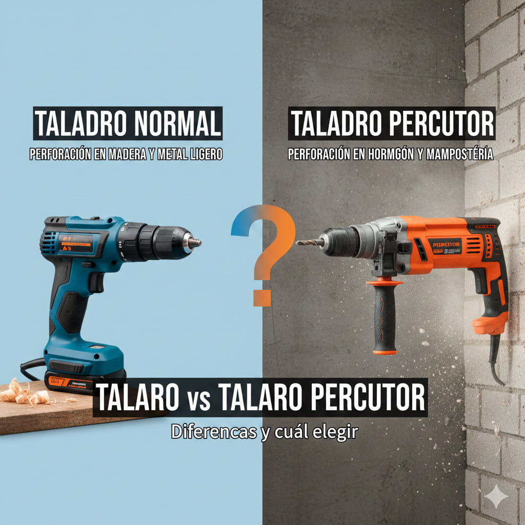 Taladro vs Taladro Percutor: Diferencias y cual elegir